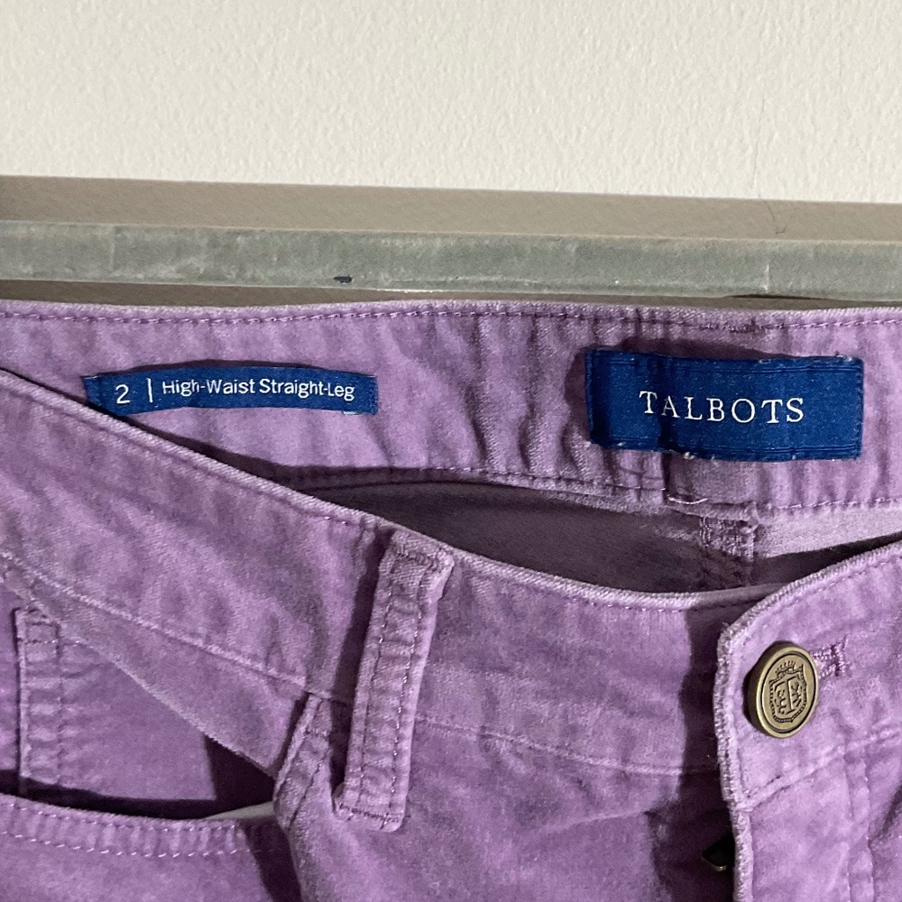 Purple High Rise Velvet Pants - Picture 4 of 4